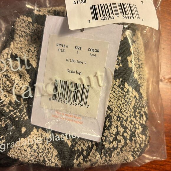 Andie Swim Scala Bikini Top in Snake Python Animal Print Size Small NWT NEW - Picture 5 of 5
